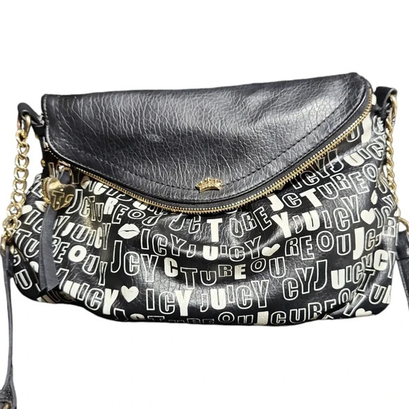 Juicy Couture Traveler Crossbody Bag Vintage Y2K Monogram Logo, Adjustable Strap - Picture 2 of 13